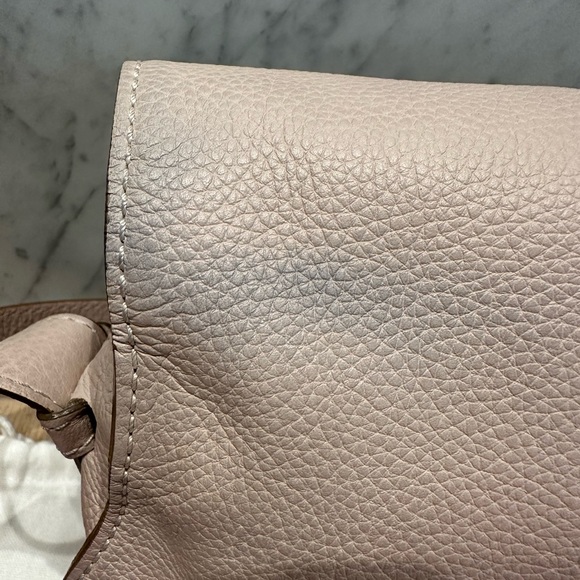 Chloe Marcie Medium Taupe Leather Crossbody Saddle Bag - Picture 9 of 12